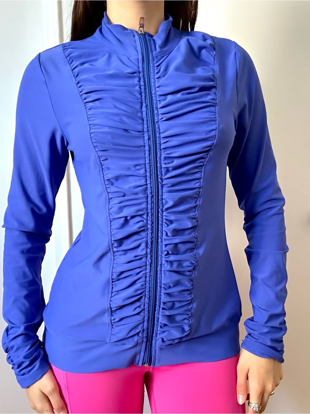 💜 90 Degree by Reflex Zip Up Jacket Activewear Blue | Size Small